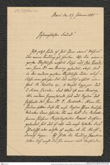 Nachlass Franz Steindachner, Brief von Gustav Schneider (senior) an Franz Steindachner (27.02.1885), Inv.Nr. 461.42, Seite 1